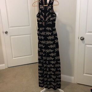 Iconic Cheetah Cutout Jumpsuit from LA-based JoosTricot, Size Medium, EUC